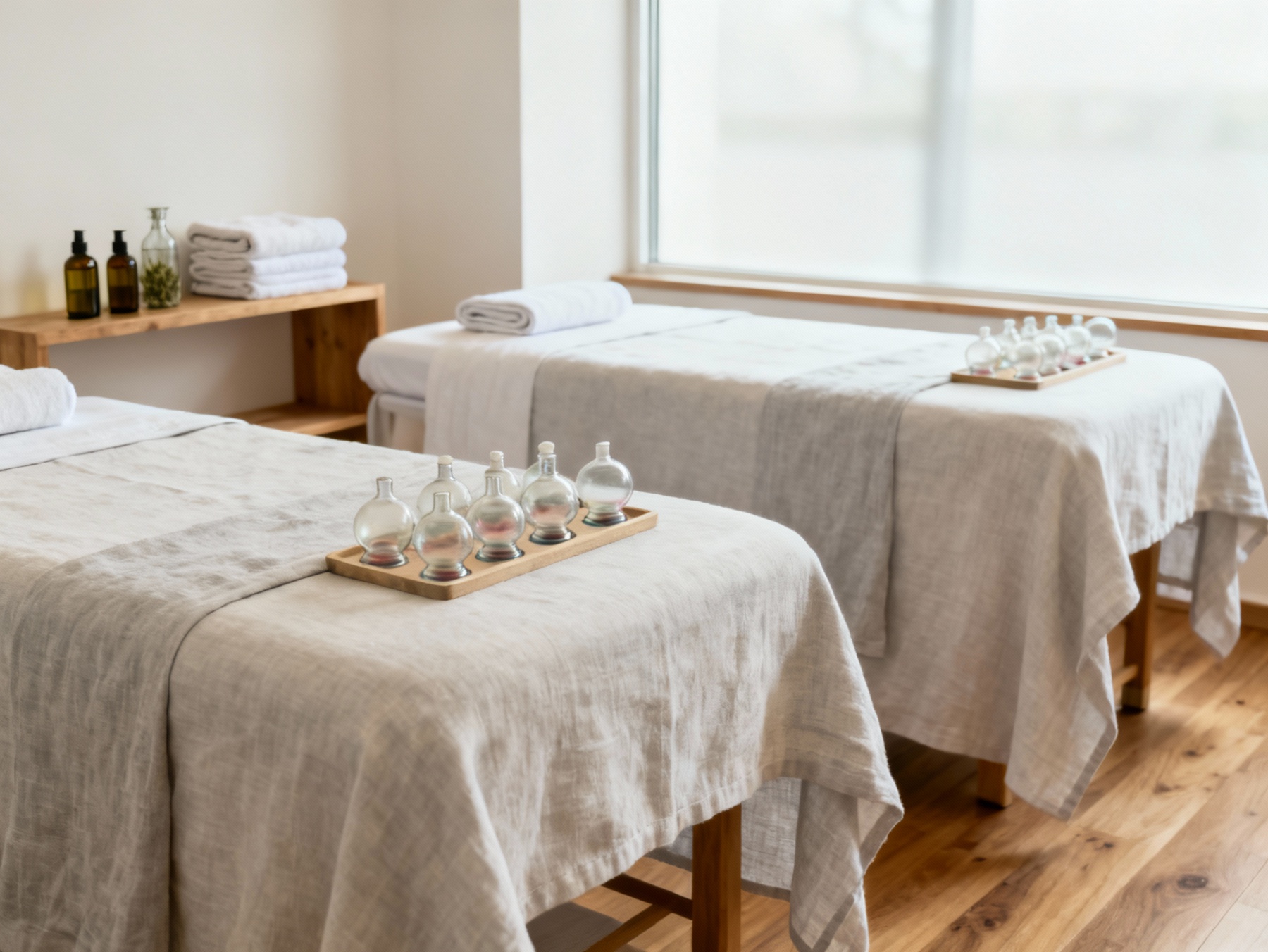 Illustration of cupping therapy for soft tissue work